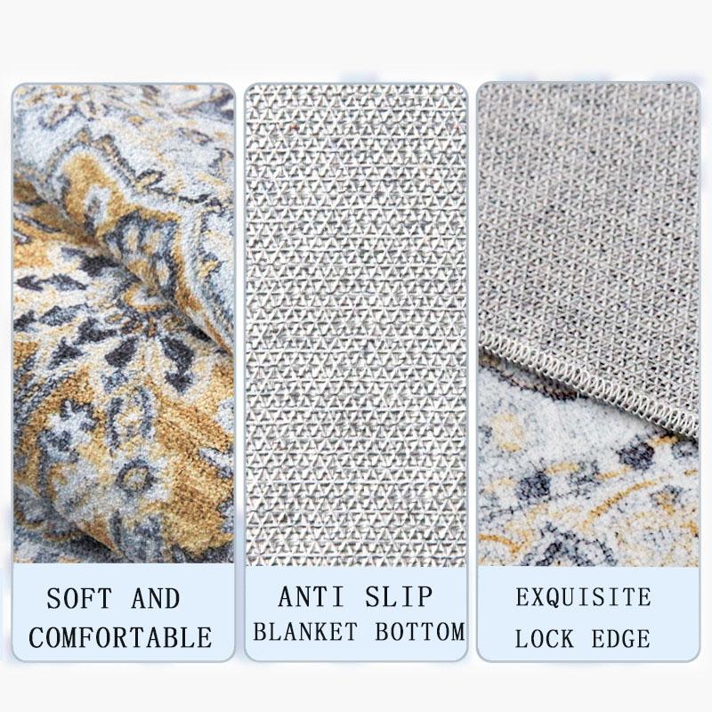 Persian Luxury Carpet for Living Room Persian Decoration Home Sofa Plush Bedroom Rugs Bedside Soft Non-slip Floor Mat Easy Clean