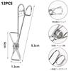 Stainless Steel Clothespins (12-Pack) with Hooks for Hat Hangers, Laundry Clips, Hangers, Clothes Drying Racks, Kitchen, Bathroom, Rust-Resistant, Non