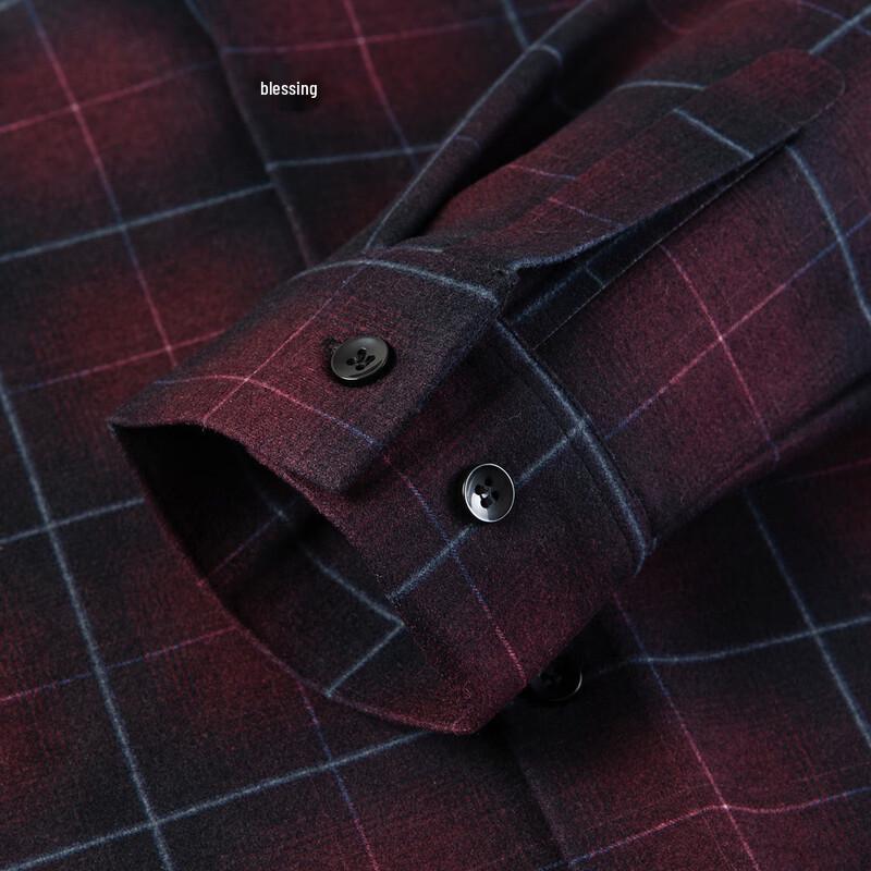 MONTAGUT Men's Fleece-Lined Wool Silk Warm Long-Sleeve Shirt