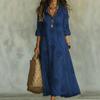 Cross-border European and American women's clothing 2026 independent station Amazon spring new 3D digital printing long-sleeved large-size dress