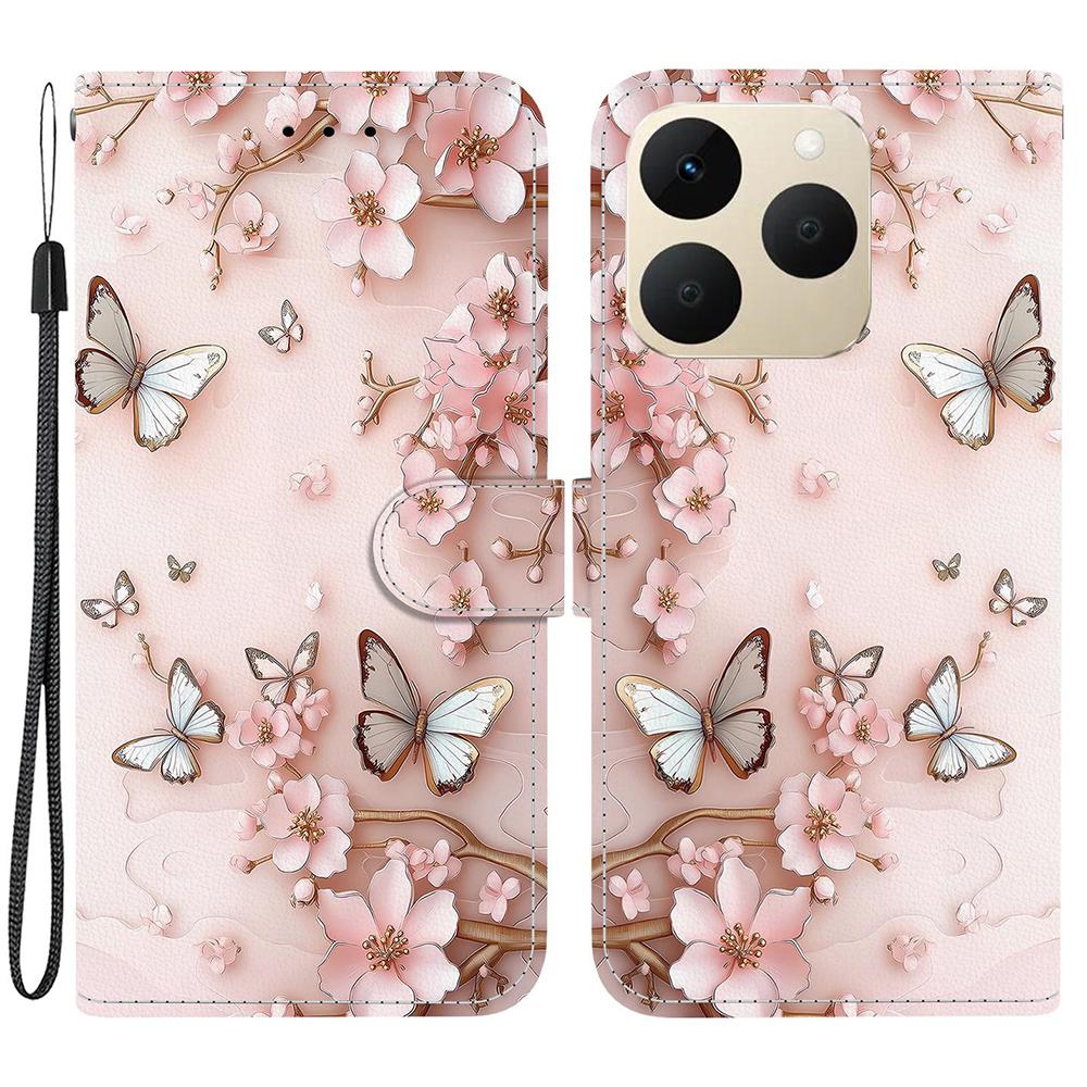 

For Realme 15T 5G Wallet Case Pattern Printing Leather Stand Phone Cover with Strap