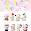 Adorable 8 Piece Hello Kitty Cartoon Figurine Collection Pvc Toy Set For Display