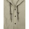 Spring and Summer Men's Hooded T-shirt Solid Color Cotton Linen Men's Casual Long Sleeved Top