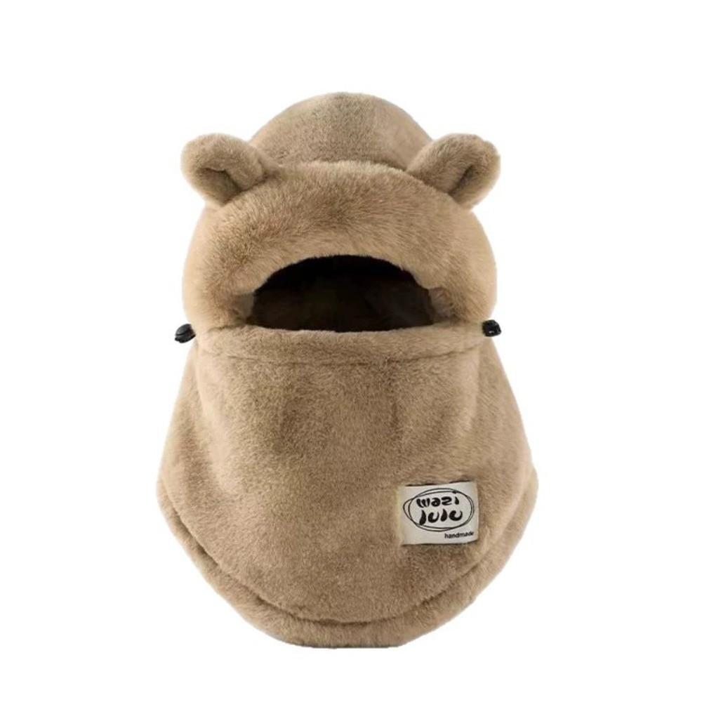 Fashion Windproof Balaclava Hat Warm Cute Bear Ear Protection Cap Cold Proof Pullover Hats Winter