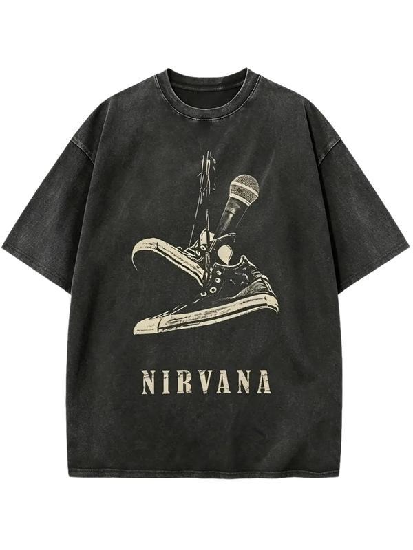 Nirvana 90s Rock Grunge Vintage Distressed Oversized Unisex T-shirt