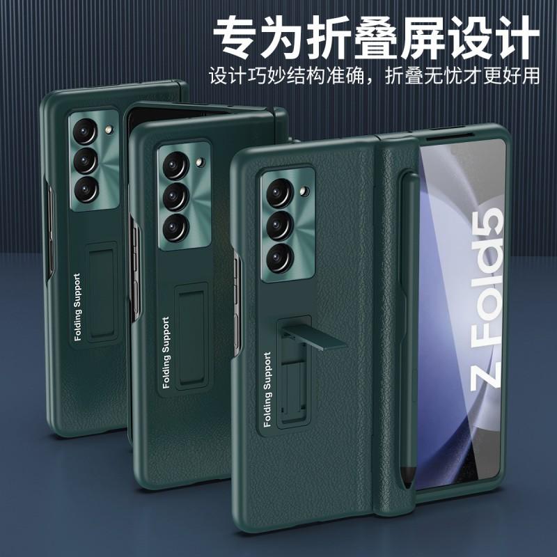 Foldable Phone Case Galaxy Z Fold 8 Ultra 7 6 5 With Pen Slot Stand Kickstand PU Leather Cover Shockproof Full
