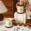 Star Prince Ceramic Water Cup with Lid Summer Holiday Gift Couple Mug Gift High Pretty Water Suitable Souvenir