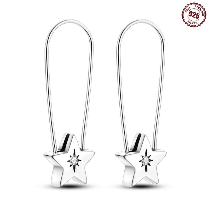 Classic Earrings 925 Silver Colorful CZ Hoop Earrings for Women Birthday Party Wedding Engagemen Gift Jewelry