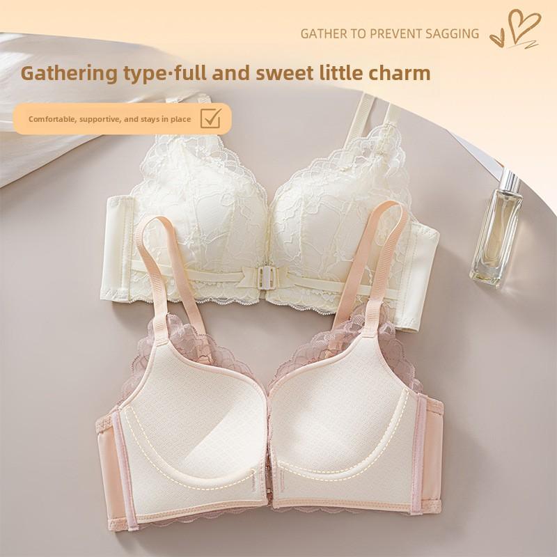Female Summer Sexy Small Bosom Gathers To Show Big Lace Beauty Back Without Trace Before Button Underwear