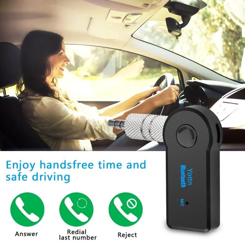 Wireless Bluetooth Car Audio Stereo System Hands-Free Microphone Wireless Aux Music Receiver Adapter