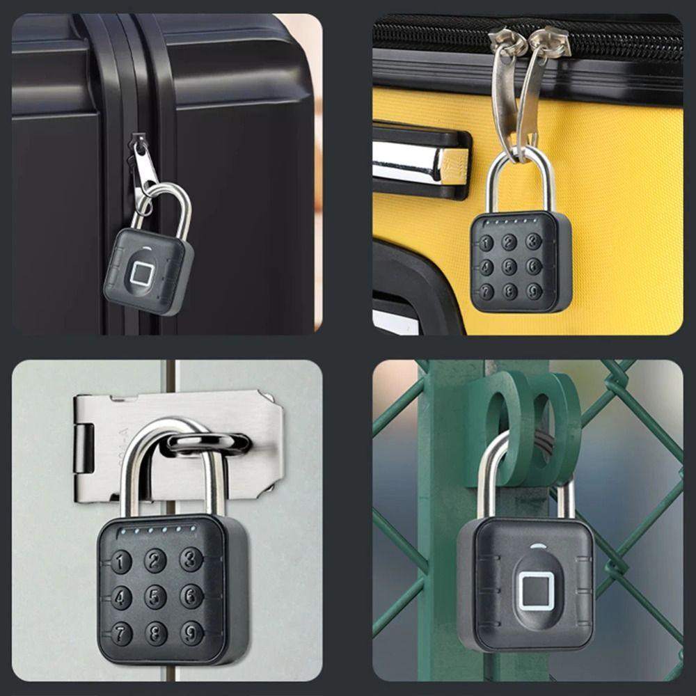Anti-theft Smart Padlock Waterproof Electronic Door Lock Cabinet Fingerprint Lock  Outdoor