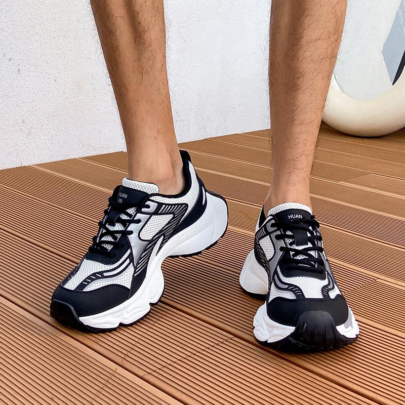 European popular fashion versatile casual sports shoes women's 2025 summer new breathable net thick-soled color matching dad shoes