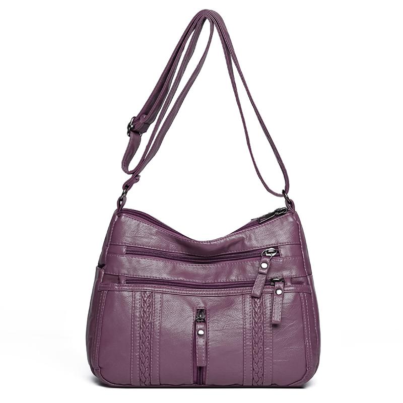 Dámská taška Soft Leather Crossbody Bag Taška přes rameno pro matku středního věku