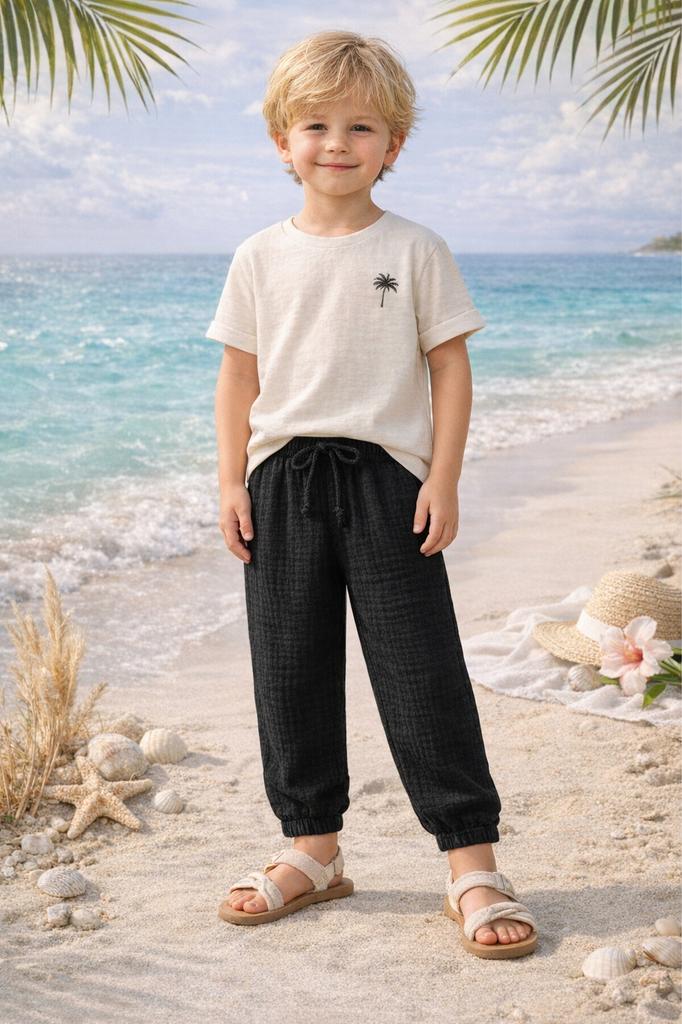Children' Muslin Shorts 128 Summer Pants For Kids For Summer Black