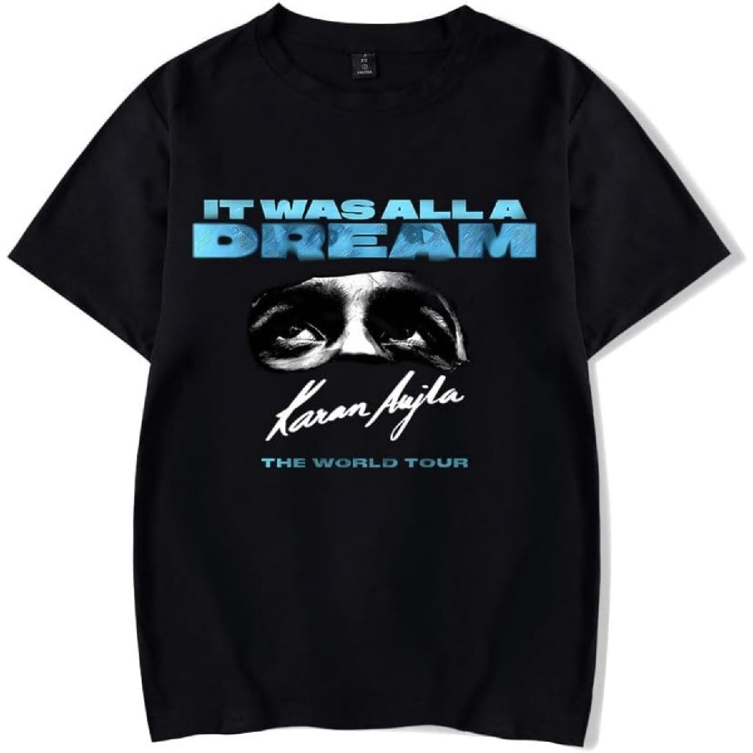 

Karan Aujla It was All A Dream World Tour T-shirt Women Men Vintage Crewneck Short Sleeve Tee Streetwear XXXXXL різнокольоровий