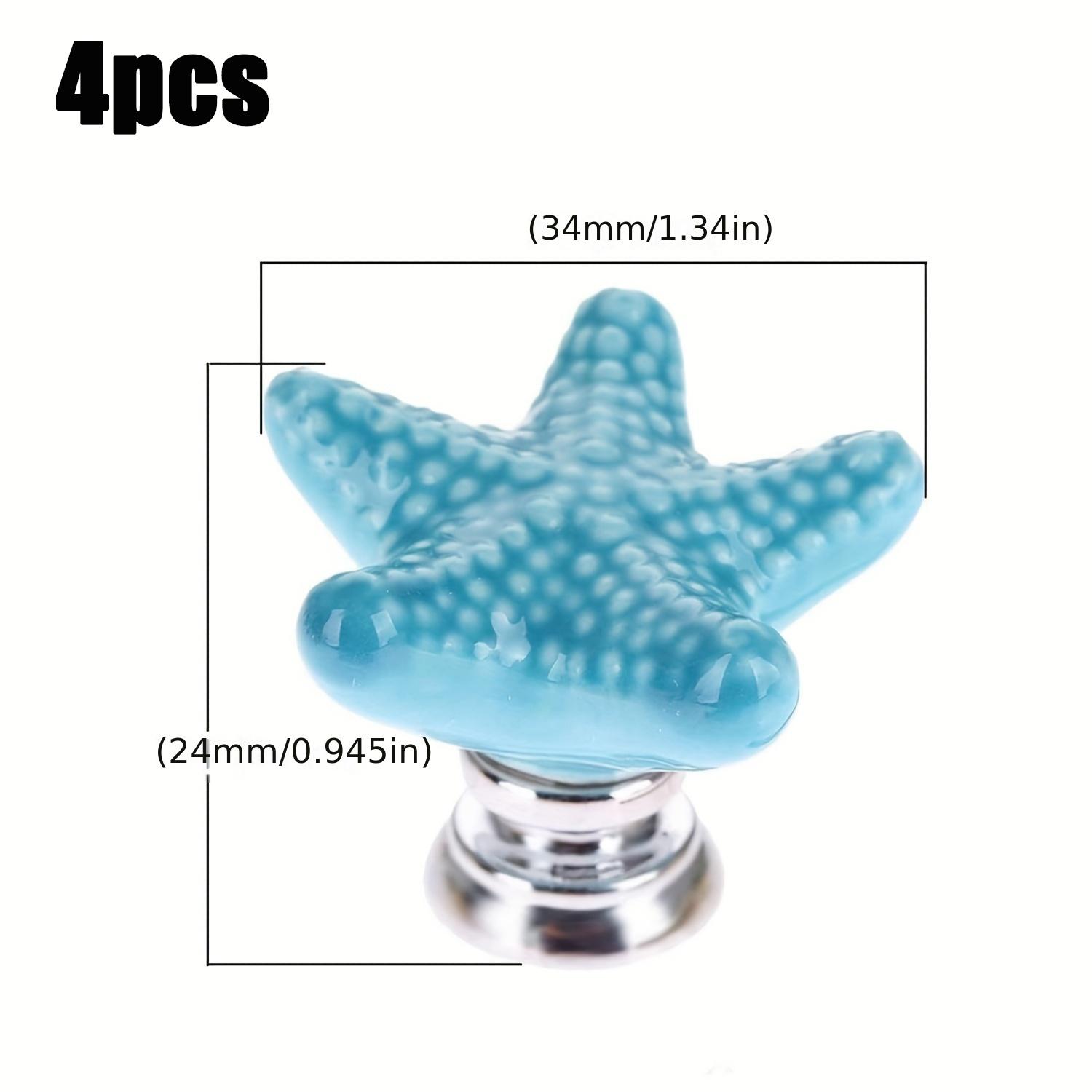 

4 шт. керамические ручки для ящиков в виде морской звезды для комода, ящика шкафа, ручки для шкафа в пляжно-океаническом стиле