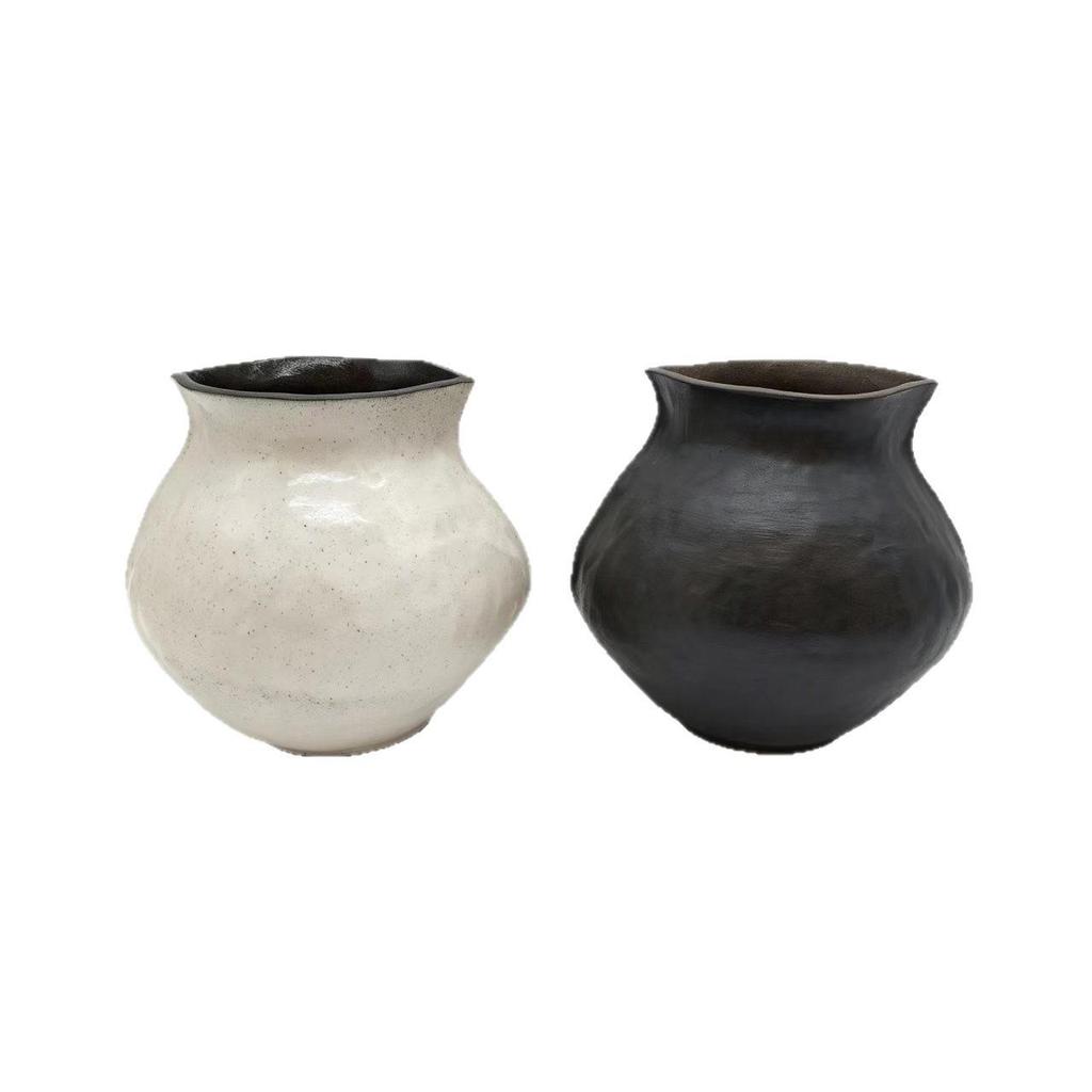 Jingdezhen Wabi-sabi Retro Ceramic Vase: New Chinese Style for B&B and Living Room Decor. Ideal for Tea Room Vintage Flower Arrangements.