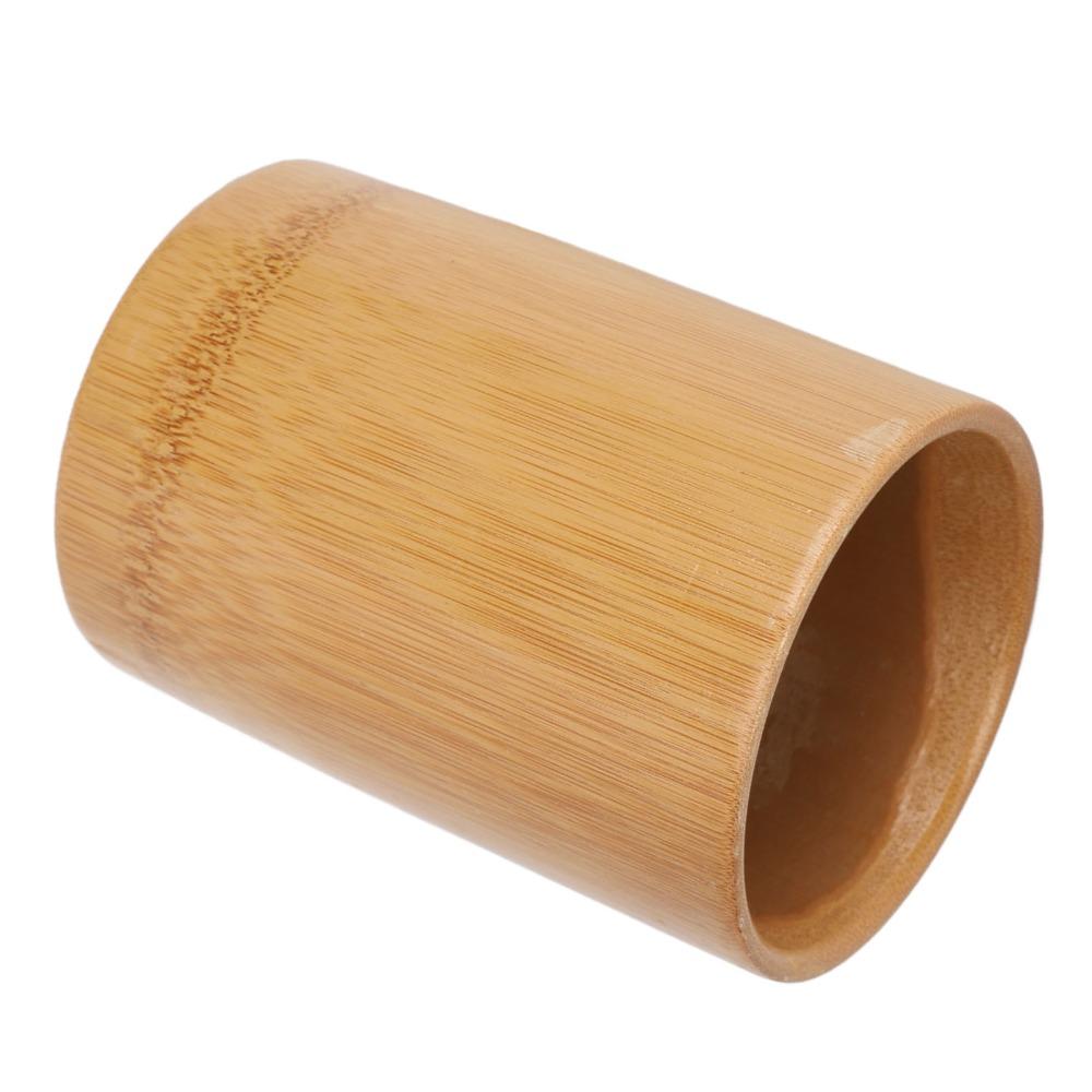 Waterproof Desktop Bamboo Storage Container  Bathroom Toothbrush Cosmetic Brush Organizing