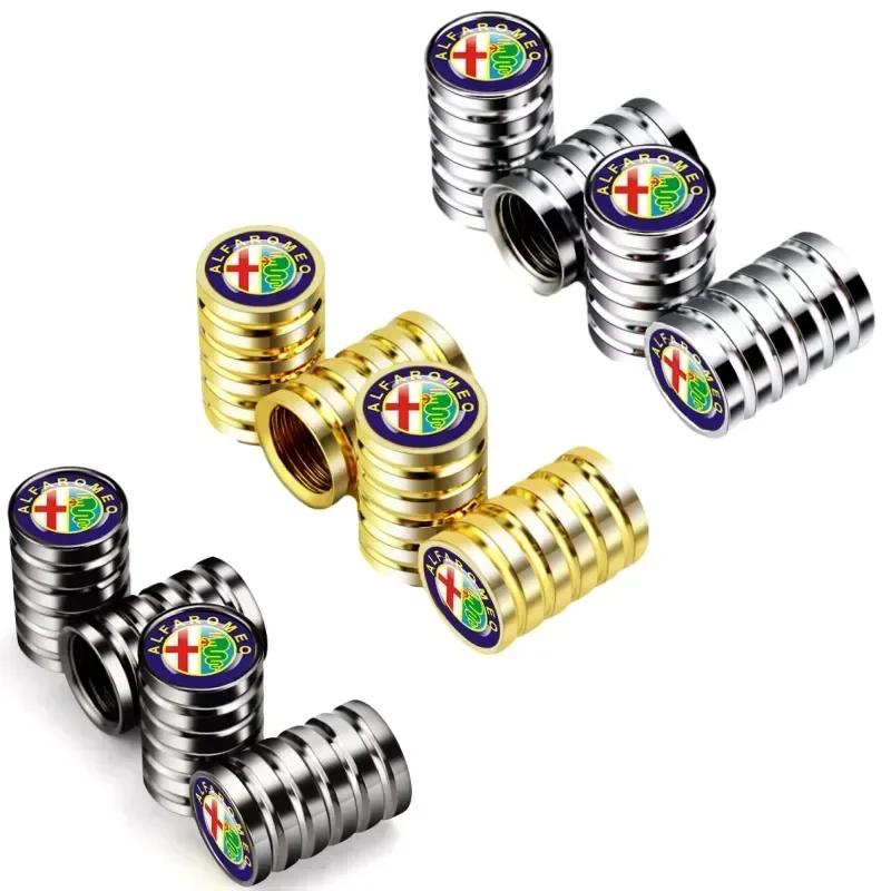 4 Stück/Set Auto Rad Reifen Ventilkappen Luft Staubdichte Abdeckung für Alfa Romeo Giulia 159 147 156 4C Stelvio Giulietta Mito Zubehör rvcr43