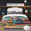 Wohnmobil Muster 3D Gedrucktes Bettbezug Set Cartoon Stil Bettwäsche Set Luxuriöse Heimtextilien Bequemer Bettdeckenbezug Kissenbezug