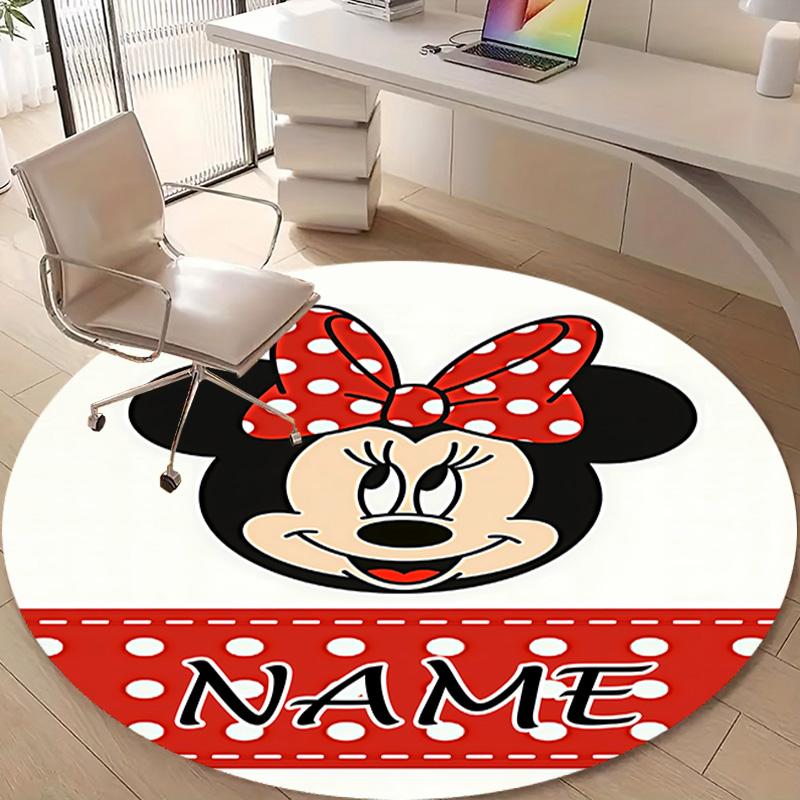 Personalized M-Minnie Round Chair Office Rug - Perfect for Mat, Office Chair & More - Ideal Gift for Birthdays and Holidays