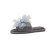 Fashion Sweet Classic Slippers Women Casual Flat Low Heels Sweet Basic Shoes Women Solid Fur Flower Slip On Winter Slides Plus Size