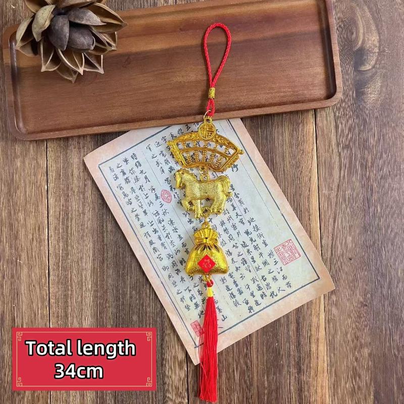 2026 New Year Lucky Decoration Year Of The Horse Wall Hanging Ornament Chinese Car Pendant Accessories Housewarming Gifts