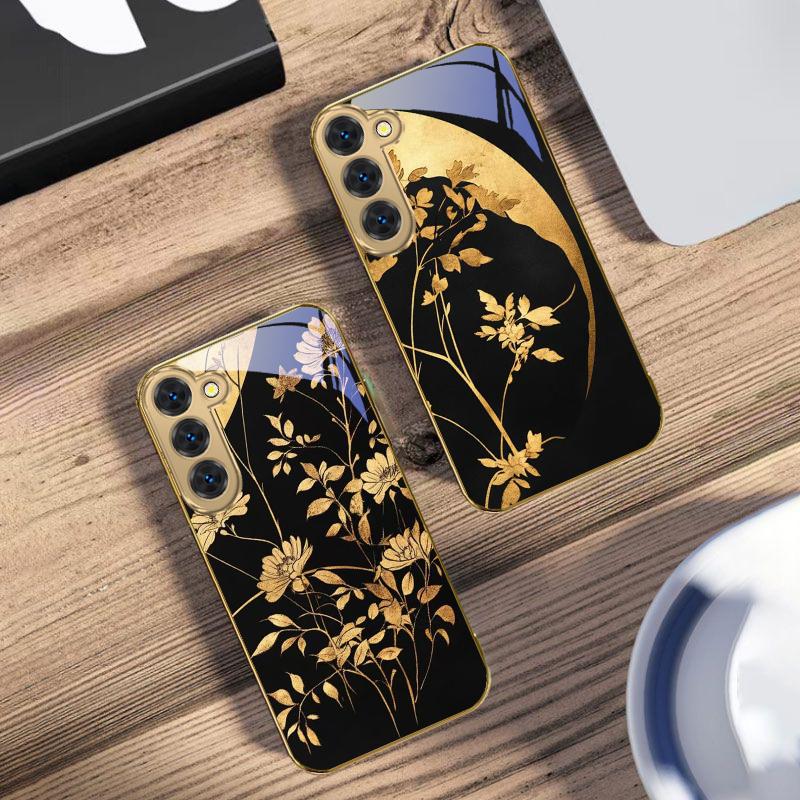 Cypress Forest Scenery For Samsung Galaxy S26 S20 FE S21 S22 S23 Plus S24 Ultra 25Ultra S21+ S9 S22 S8 Golden Glass Phone Case