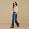 INMAN Vintage Washed Fleece-lined Straight-leg Jeans