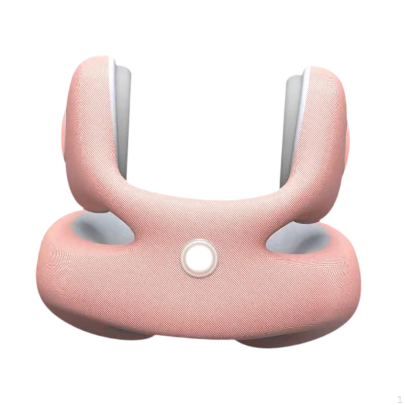 

Travel Pillow Neck Compact Ergonomic Support Head Rest with Noise Reduction Earmuffs for L рожевий
