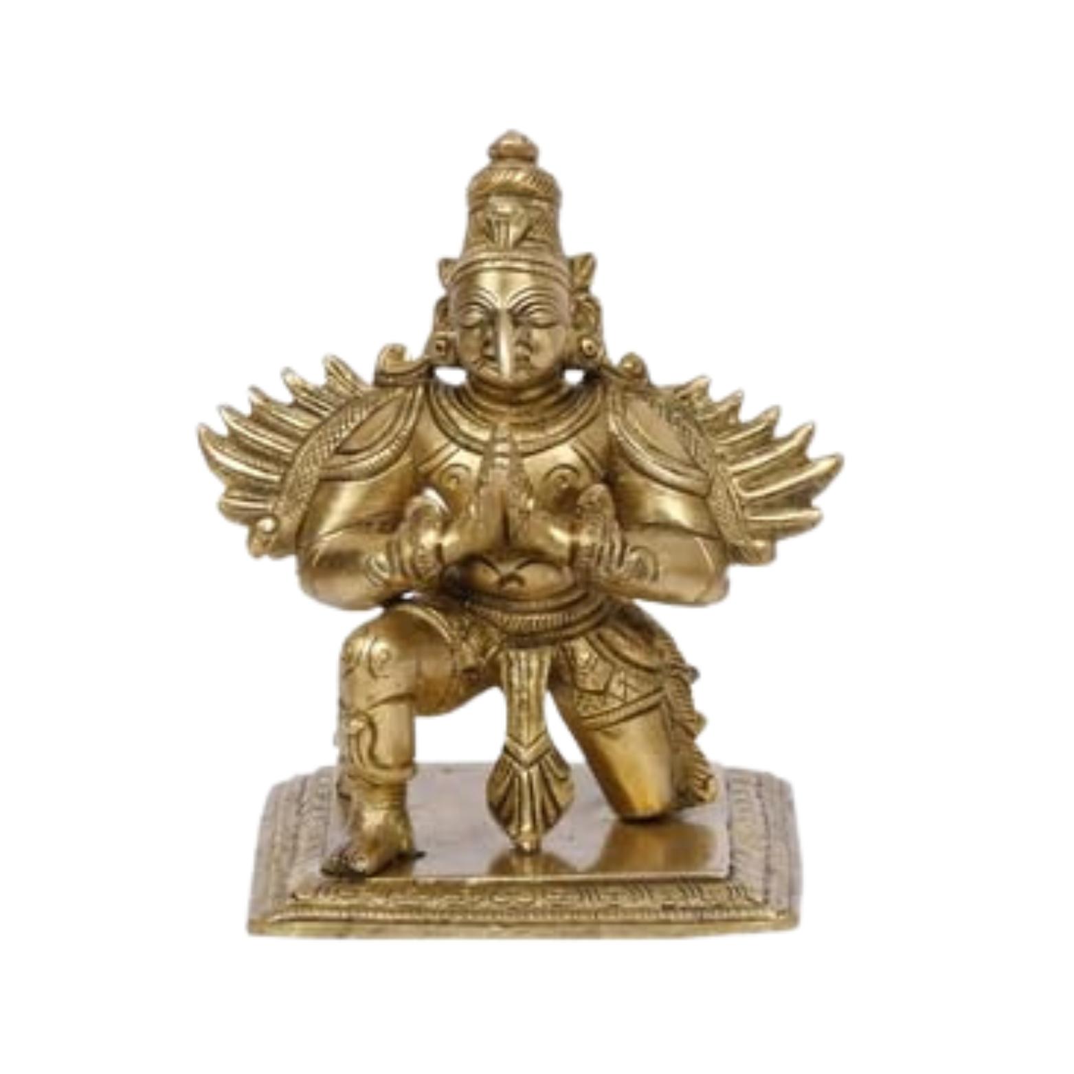 Lord Garuda Idol, Religious Statue, Enhancers Spiritual Growth, Brass - 8 Cm