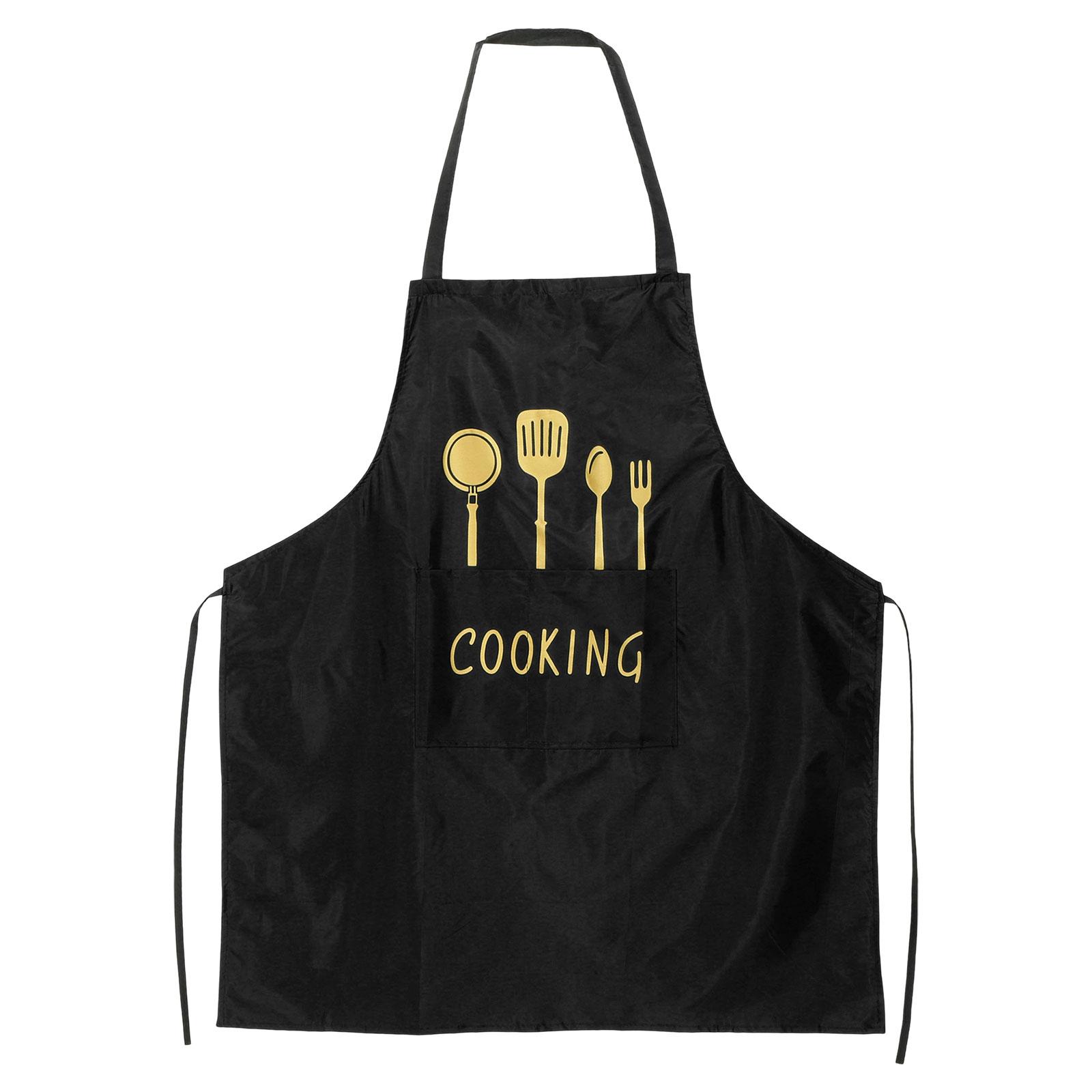 

1/2/3pcs Bib Apron Unisex Restaurant Kitchen Cooking Aprons Non-Adjustable Machine Washable Chef Aprons with 2 Pockets for BBQ P 1pc чёрный