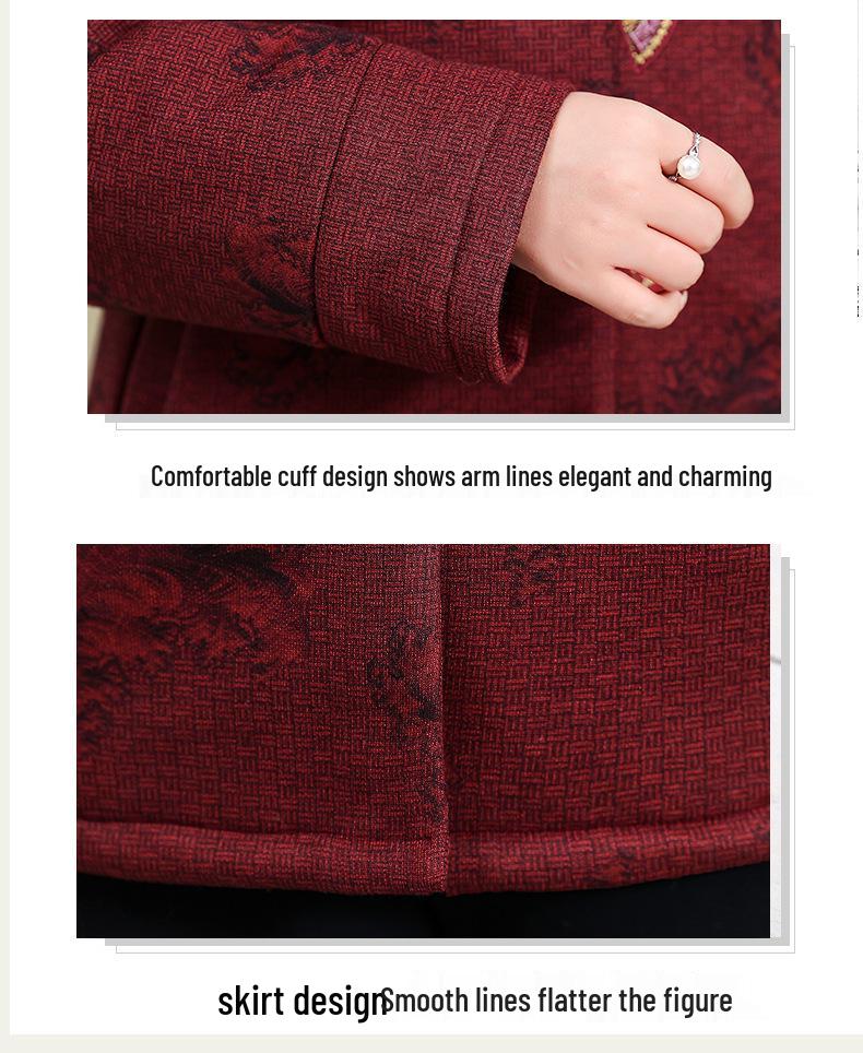 Plus Size Winter Fleece Jacket for Moms and Grandmas - Warm Cotton Coat for Mid-Aged and Elderly Women