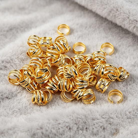 100 Stuks Dreadlock Haaraccessoires, Open Ontwerp Metalen Holle Twist Haarringen, Lichtgewicht Vlechten Haar Manchetten, Niet-doorboorde Oor Manchetten