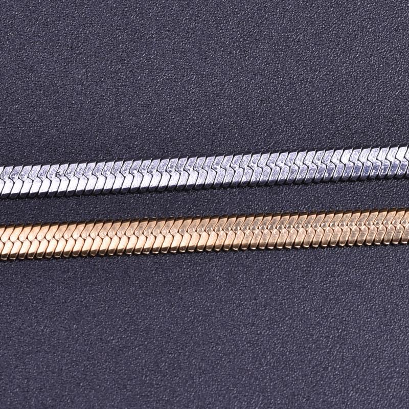 Stainless Steel Necklace For Women Men Accessories Flat Chain Neck Chokers Fashion Jewelry Snake Collier Acier Inoxydable Femme