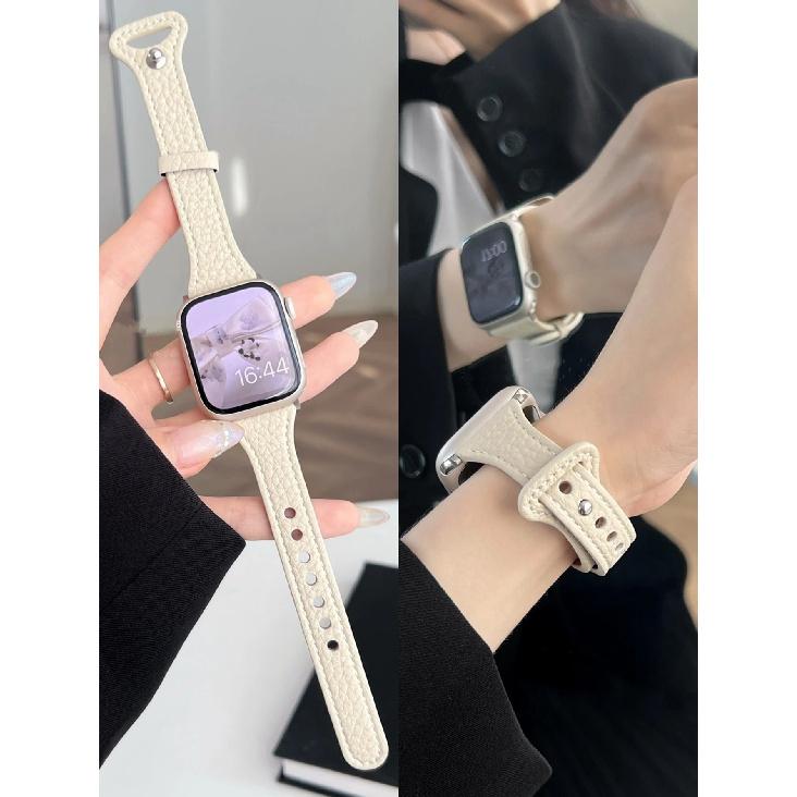 

leather loop For Apple Watch band women 10/9/8/7/6/5/4 38mm 40mm 41mm 42mm 44mm 45mm 46mm 49mm Strap 42mm44mm45mm46mm49mm слонова кістка