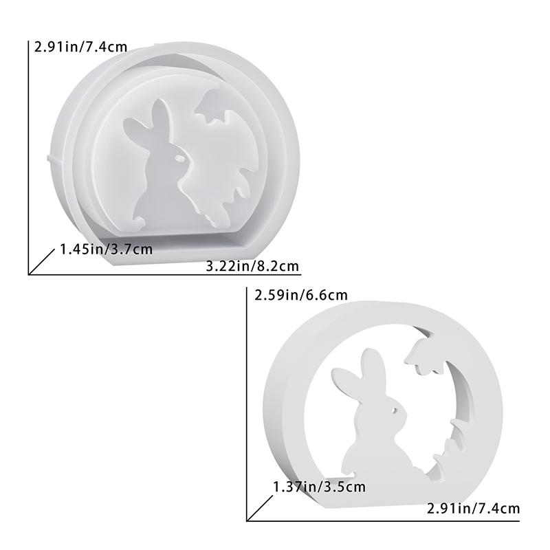 Easter Bunny Hollow Candle Holder Mold | Silicone Casting Mold For Desktop Decoration, No Electricity Needed