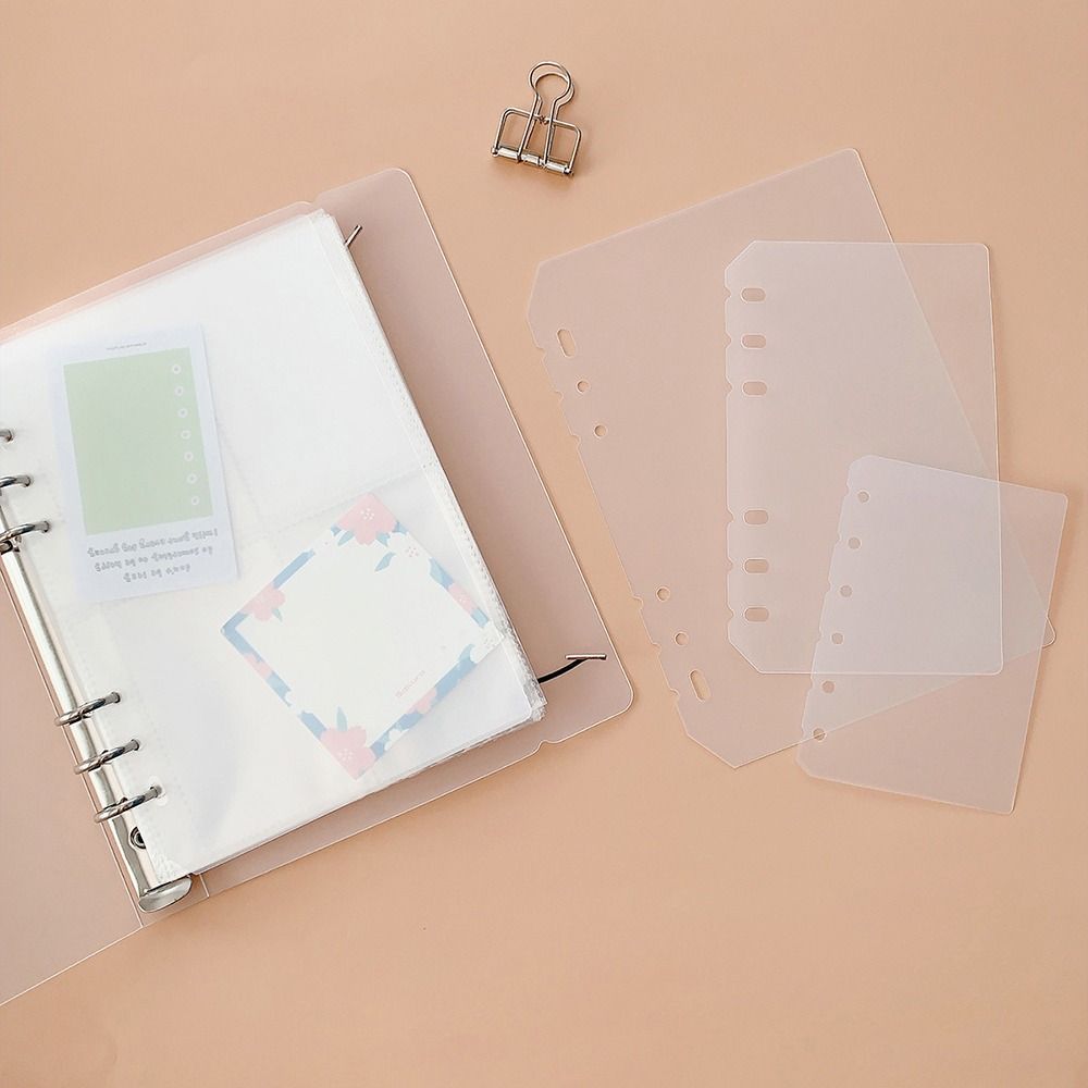 10Pcs A4 A5 A6 A7 Notebook Divider Matte Stationery Accessories Inner Paper Separator PP Transparent Binder Organizer Baffle