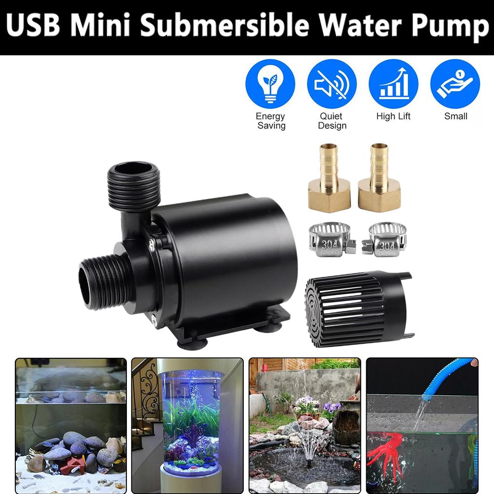 500LH 4W Submersible USB Mini Water Pump with 1 5m Cable for Aquarium Fountain Indoor Campsite and Water Garden Use