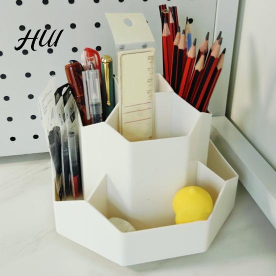 Elegant Pen Display Stand 360 Degrees Rotating Desk Organizer Large Capacity Holder Multifunctional Office Accessory for Supplies And Makeup