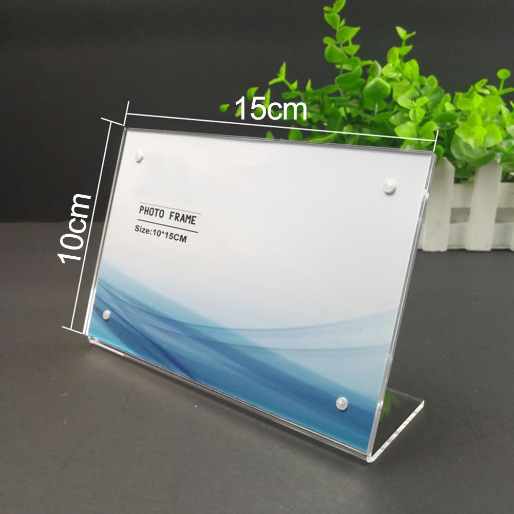 Holder Display Rack Stand Painting Photo Price Sign Table Acrylic Transparent Art Frame Home Decor L-shaped Lable