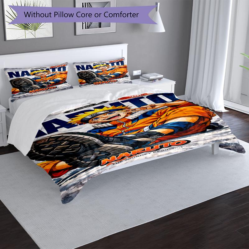 Naruto Adventure Print 3Pcs Duvet Cover Set 1 Duvet Cover and 2 Pillowcases Soft Bed Linen For Household Bedroom