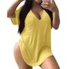 HNXC Women's Fashion Casual Summer Spring V-Neck Short Sleeve Blouses & Shirts Classic Exquisite