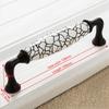 KAK Black Emboss Wardrobe Door Handles Marble Ceramic Cabinet Handles Drawer Knobs American Style Furniture Hardware Pulls