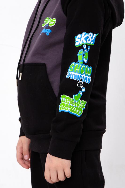 Boys' insulated outfit – Printed zip hoodie and sporty pants, Demi-season 6228-023-33-4-1 HC