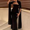 2026 European and American Women's Clothing, New Summer Models, Fashionable and Elegant Banquet Dresses, Solid-color Slim-fit Hip-wrapped Dresses.