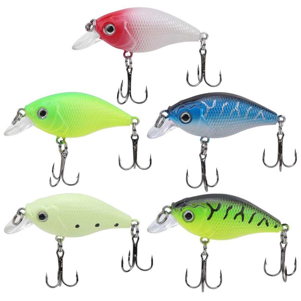 5Pcs Fishing Lure Set Artificial Colorful Little Fat Fish Bait Kit Fishing Accessory