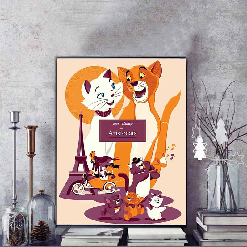 Disney Diamond Painting The Adventures of The Cat Modern Style Art Poster Painting Mosaic Craft Hobby DIY Gift Home Decoration Embroidery