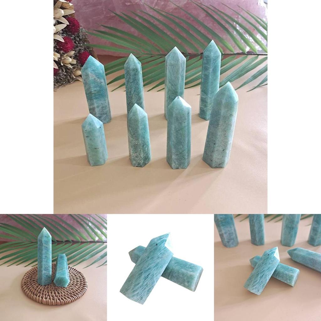 Unique 1pc Natural Blue Amazonite Stone Crystal Wand For Spiritual Growth And Healing