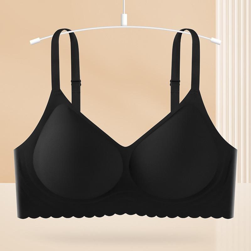 Women Soft Support Anti Sagging Seamless Wireless Bra Skin Friendly Zero Trace Comfort Everyday Lingerie M чёрный